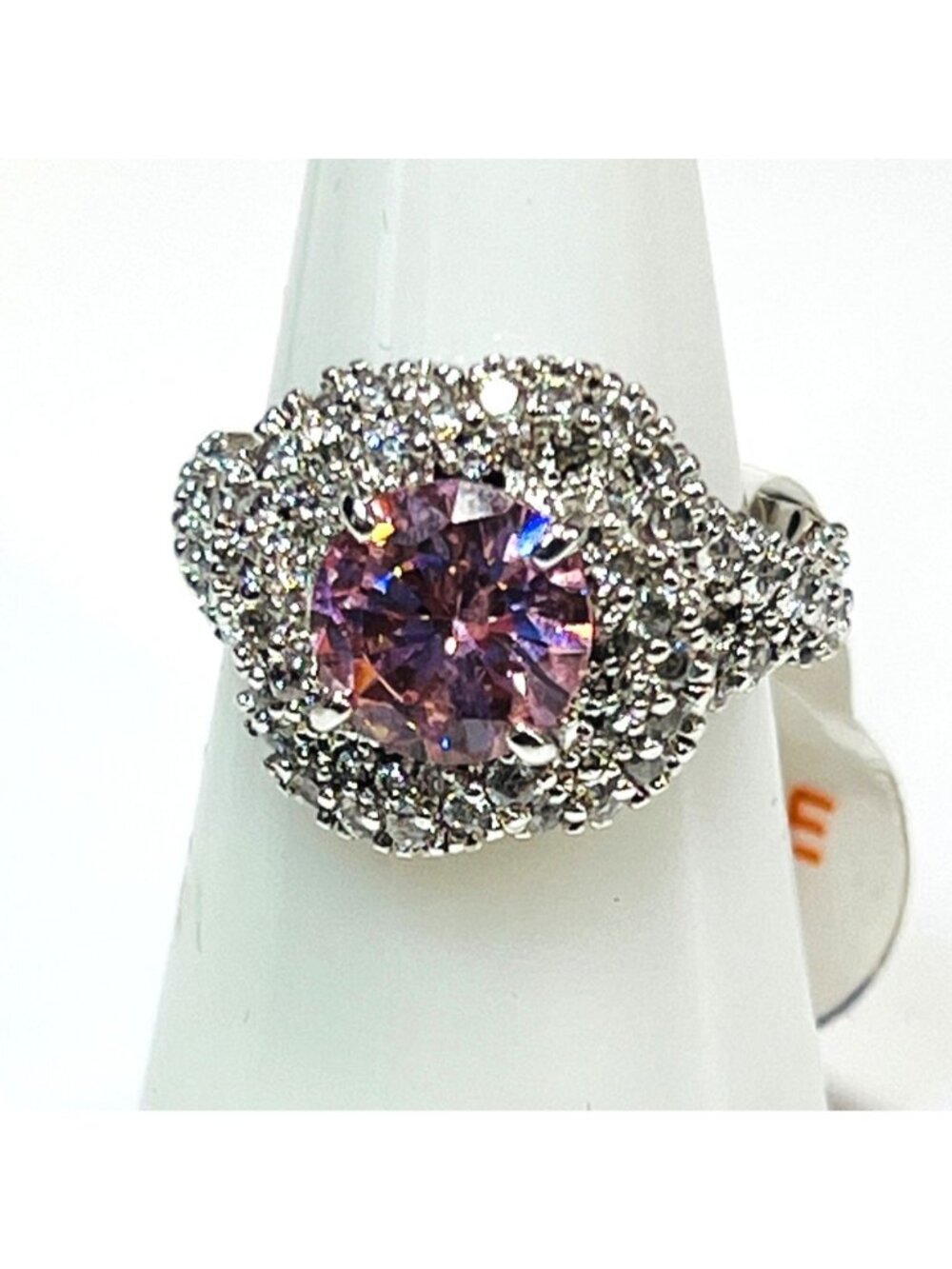 Ring Bomb Party RIng, size 6, NWOT, pink gemstone, contemporary, avant garde